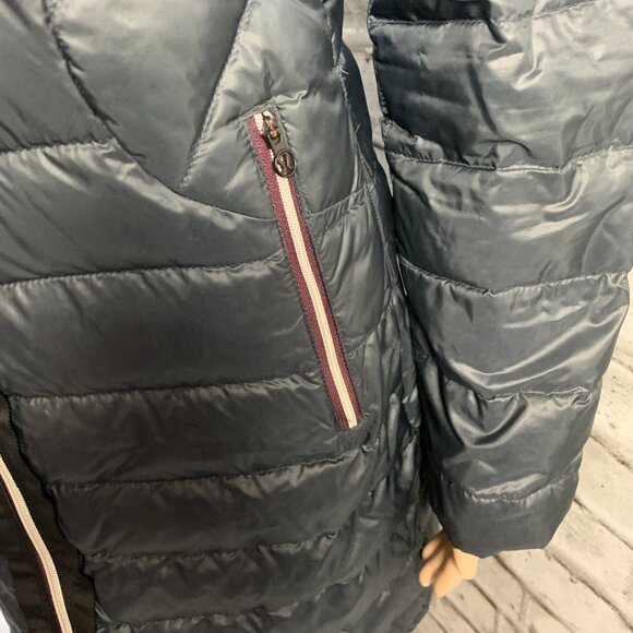Lululemon Down Puffer Coat Liner 4 Black Hooded Athleisure Long Jacket - Picture 4 of 16